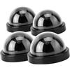 Generic Simulazione Fittizia Telecamera di Sicurezza a Cupola Finta con Luce LED Lampeggiante per Hotel e Aree Residenziali Set in Plastica Resistente 4 Pezzi (BLACK)