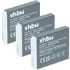 vhbw 3x batteria compatibile con Canon Digital Ixus 310HS, 85is, 95is, 25is, 210, 300HS, 105is, 200is fotocamera (750mAh, 3,6V, Li-Ion)