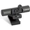 HSQMA Webcam 4K Con Microfono，Videochiamate Ultra HD Microfono Con Cancellazione Rumore，Auto-Focus, USB, Treppiede Incluso，Wide-Angle，per Videochiamate, Studi, Registrazione E Giochi ( Color : 4K Black )