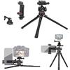 Zeadio Kit Treppiede in Metallo con Testa Sfera Arca, Supporto Telefono e Action Cam Adattatore, per Youtube/Riprese/Vlog, Treppiede da Viaggio Compatto per Fotocamera, Gimbal e Action Cam ecc