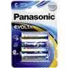 Panasonic Batterie Panasonic EVOLTA C, 2 confezioni di batterie alcaline, C Baby LR14 1,5 V, batterie premium per giochi, robot e torce elettriche