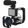 SHEHUALI Macchina fotografica digitale, Full 4K Blog Videoregistratore Streaming Videocamera Portatile Outdoor UHD 48MP Fotocamere digitali Vlog for la fotografia(16G SD Card,Set 3)