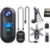 BOBLOV W4 - Mini fotocamera 4K, indossabile con clip girevole a 360° e clip magnetica, 96 minuti per la registrazione, facile da usare per lezioni, viaggi, passeggiate con animali domestici e attività