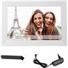Tbest Cornice Digitale Bianca da 10,1 Pollici Cornice per Foto Intelligente con Touchscreen HD Wireless Home APP (Spina europea)
