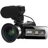 DMETE Videocamere digitali grandangolari 4K Registrazione in loop al rallentatore Microfono Videocamera Messa a fuoco automatica Streaming Webcam Vlog Kit Regalo per principianti(32G SD Card,Generation 2)