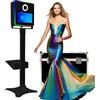 PAAFNN Fotobooth portatile da 15,6 pollici DSLR con touch screen, con luce RGB, ideale per matrimoni, feste, celebrazioni ed eventi a noleggio (nero, cabina fotografica)