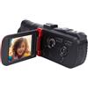 RASTKY Videocamera Digitale da 24 MP FHD 1080P con Zoom 18x con Schermo a Colori Ruotabile da 3,0 Pollici, Anti-vibrazioni, Bussola, Registrazione per i Viaggi (rosso)