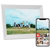 ciciglow WiFi Cornice Digitale, Touch Screen da 10,1 Pollici Album Fotografico elettronico da 16 GB Risoluzione 1280x800 Controllo App Compatibile con telefoni Android iOS