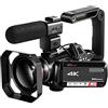 LLGTFQ Videocamera Videocamera 4K Zoom ottico 12X professionale for riprese in streaming live di Blogger Per lo streaming(Bundle B)