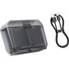 Oxxggkao Custodia di ricarica da viaggio simultanea a 2 batterie ricarica rapida con ricarica della batteria della fotocamera a LED