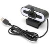 Generic Webcam, Fotocamera PC, Luce di Riempimento LED Ad Alta Risoluzione, USB 2.0, 1080P HD con Microfono per Streaming Live per Videoconferenze