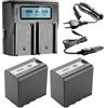 CQJFCYBRA Batteria 7800mAh VW-VBD78 VBD78 + Caricatore Doppio LCD Rapido, Compatibile Con Panasonic, For VBD58 VBD29 AJ-HPX260MC, HPX265MC, PX270, AG-FC100, MDH2(2BatteryWithCharger)
