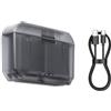 CaeorKvor Custodia di ricarica Rapid 2 batterie per fotocamera con luce LED per Action Camera Action Camera
