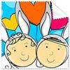 DIYthinker Pasqua Religion Christianity festival carino blu rosso giallo Bunny culture illustrazione modello occhiali panno di pulizia del pulitore dello schermo 5PCS