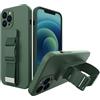 LMobile Strato in silicone Traseira Rope Case Gel Airbag Case Cover Cordard iPhone 12 Pro Max Scudo Verde