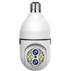 BWUHDKS Telecamera di sicurezza, telecamera a bulbo 8MP 4K, doppia lente, visione notturna a colori, monitoraggio automatico, zoom, monitor di sicurezza for interni, telecamera di sorveglianza wireless E27, f