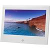 Generic Cornice digitale per foto - Display in metallo da 7 pollici per scheda SD/disco U, facile da usare per la riproduzione di foto e video