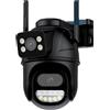 BWUHDKS Telecamera di sicurezza, telecamera di sorveglianza 4K 8MP con doppio obiettivo, zoom digitale 4X, rilevamento umano, telecamere IP PTZ di sicurezza for esterni wireless, for sicurezza domestica ester