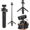 MotuTech Mini treppiedi telefono portatile action camera 1/4 Cold Shoe per luminoso supporto rotante 360 estensibile 20 cm-55 cm per GoPro iPhone Sony Canon Nikon Insta360 (treppiede)