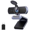 TIEOAXFT Webcam 4K FHD 1080P 8MP for PC, PDAF automatico, doppi microfoni AI con cancellazione del rumore, webcam for Zoom/Teams/Google Meet(4K Webcam)