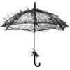 DOITOOL Ombrello da Sposa in Pizzo Nero Leggero e Portatile Parasole Decorativo per Matrimonio e Spettacoli Teatrali Accessorio Fotografico per Addii al Nubilato e Cosplay