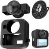 Honbobo Camera Silicone Custodia protettiva Copertura Copriobiettivo Batteria Copriobiettivi di ricambio Cordino Sportello di ricambio per GoPro Max 2 (3in1(camera cover+lens caps+lanyard))