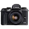 Canon EOS M5 Fotocamera Digitale Mirrorless, Obiettivo EF-M 15-45mm, f/3.5-6.3 IS STM, Nero [Versione Canon Pass Italia]