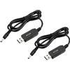 YOKIVE 2pz DC 5V a DC 12V USB Step Up Voltaggio Convertitore, Cavo Alimentazione con DC jack 3,5 Mm x 1,35 Mm, Ottimo per Router, Auto Guida Registratore (Nero, 6W 1A)