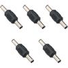 Ruiwaer 5PCS Nero 5.5mm x 2.1mm DC Power Adapter DC Barrel Power 2.1mm X 5.5mm Maschio a Maschio Accoppiatore Connettore DC Power Jack Adattatore Barrel Connettore per CCTV Camera