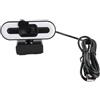 HUIOP webcam con microfono Webcam plug and play USB 4K con illuminazione del microfono integrata per videochiamate in live streaming Video conferenza online