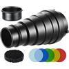 Camnoon Metallo conica Snoot con a nido d'ape griglia 5pcs Kit filtro colore per Bowens Mount Studio strobo Monolight Fotografia Flash