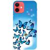 MUTOUREN Cover per iPhone 12/iPhone 12 Pro Custodia in Silicone TPU Trasparenti Ultra Sottile Antigraffio Antiurto Protettivo Case con Pellicola Proteggi Schermo, Farfalle Blu