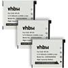 vhbw 3x batteria compatibile con Casio Exilim EX-Z21, EX-Z20, EX-Z22, EX-FS10, EX-S10, EX-Z25, EX-S12, EX-Z19 fotocamera (550mAh, 3,6V, Li-Ion)