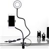 BHJYXCHC USB di ricarica di alimentazione LED Selfie Anello di riempimento Luce Con Cellulare Clip Holder Lazy Staffa Desktop Morsetto Eye Care Lampada