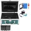 LLOOPK 7 pollici 720P Fish Finder Fotocamera da pesca subacquea 12 LED bianchi + 12 pezzi Lampada a infrarossi for scheda SD pesca su ghiaccio/mare/fiume(Green box)