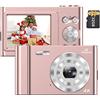 Andoer 4K Fotocamera Digitale Videocamera 48MP Display IPS 2,4 Pollici Messa a Fuoco Automatico Zoom Digitale 16X Anti-scuotimento Rilevamento Volto Cattura Sorriso Flash integrato e Batteria
