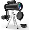 Generic Monoculare compatto ad alta potenza impermeabile BAK4 Prism FMC 12x50 con adattatore per smartphone e treppiede per birdwatching per adulti, caccia all'aperto, T