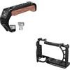 Generico Compatibile con Sony A6500/A6400/A6300/A6000, gabbia for fotocamera in metallo PULUZ con stabilizzatore e telaio di montaggio di espansione(Add Top Handle)