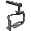ZHFGJKSO Compatibile con la gabbia for fotocamera Sony A7III A7SIII A7RIV A7M3 con maniglia superiore, attacco a slitta fredda e coda di rondine da 38 mm(With top handle)