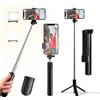 Bollove Bastone per selfie, treppiede retrattile da 101,6 cm, con telecomando wireless e luce, treppiede portatile per fotografia, streaming live, registrazione video, compatibile con tutti i telefoni