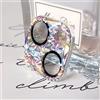 Cavdycidy Bling Diamond - Pellicola protettiva per obiettivo per iPhone 14 e iPhone 14 Plus, in metallo glitterato, lente in vetro temperato 9H con strass 3D (colorato)