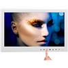 UsmAsk Spacmirrors Cornice per foto digitale da 12,1 pollici con pulsanti touch frontali, lettore musicale/video, calendario, allarme, timer di accensione/spegnimento automatico con supporto per telecomando