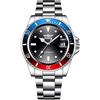 FORSINING Orologio da polso meccanico automatico da uomo con cinturino in acciaio inossidabile da 20 mm, a carica manuale, alla moda, da lavoro, per uomo, Blu rosso, Bracciale