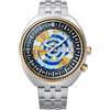 Orient Revival World Map - Orologio Da Polso Da Uomo Automatico E A Carica Manuale Meccanico Classico Bracciale E Cassa In Acciaio Inox Di Colore Grigio Quadrante Analogico Blu - RA-AA0E08Y