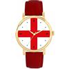 Toff London Orologio bandiera inglese da donna, cassa 38 mm, resistente all'acqua, movimento al quarzo progettato su misura, resistente all'acqua, alla moda