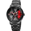 MASTOP Orologio da polso da uomo creativo 3D rotante ruota auto orologio da polso cerchio mozzo design moda quarzo elegante orologio da polso con cinturino in acciaio inox regalo per gli appassionati di auto