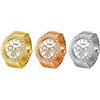 JewelryWe Orologio da dito da uomo e donna con elastico rotondo,anello orologio al quarzo semplice con zircone,quadrantini finti,regalo