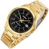Casio Orologio da uomo al quarzo nero quadrante oro acciaio inossidabile MTP-V004G-1CUDF, bracciale, Bracciale