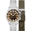 Spinnaker - Orologio automatico da uomo Bradner GMT, 42 mm, con bracciale in acciaio inossidabile massiccio (modello SP-5121)