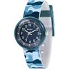 Tikkers Orologio analogico da ragazzo con cinturino mimetico blu, Blu, Moderno